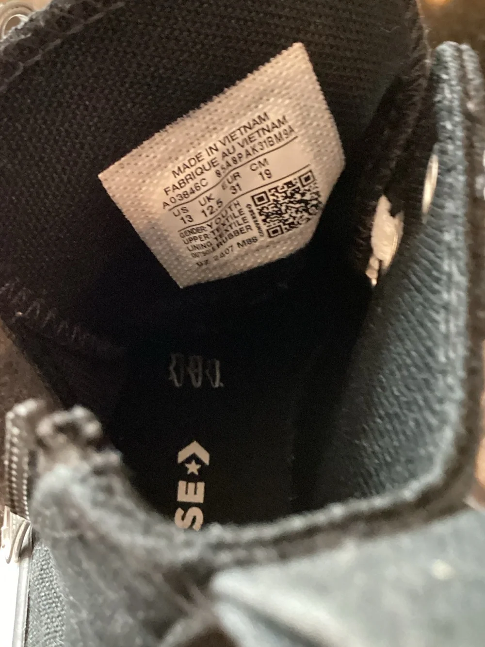Converse Black Canvas High-Top Platform Sneakers with White Accents